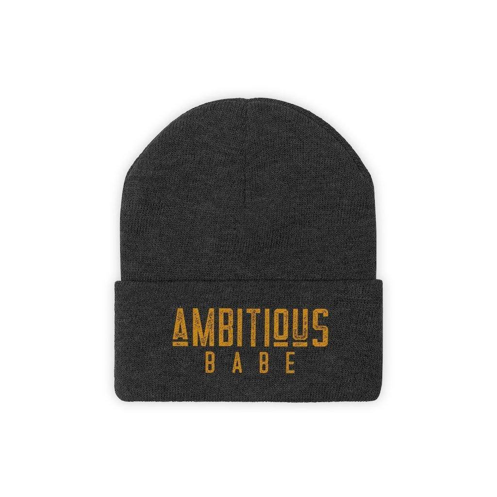 Ambitious Babe Knit Beanie - Gold Font - Ambitiousbabe Inc.